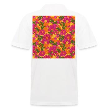 Motif d’ambiance flower power des années 60 - Polo Homme - blanc - Dos - Kai (181cm)