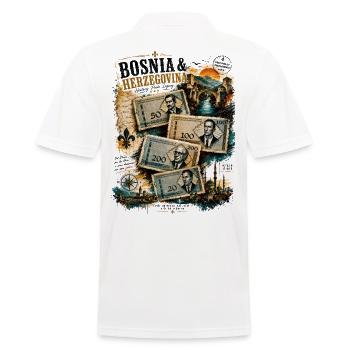 HistorischeGeldscheine Brückencollage Bosnien - Männer Poloshirt - Weiß - Hinten - Kai (181cm)