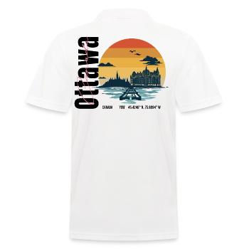 Design vintage de la capitale canadienne - Polo Homme - blanc - Dos - Kai (181cm)