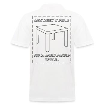 MENTALEMENT STABLE COMME UNE TABLE EN CARTON - noir - Polo Homme - blanc - Dos - Kai (181cm)