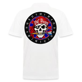 Pirate Skull on Dartboard - Men's Polo Shirt - white - Back - Kai (181cm)