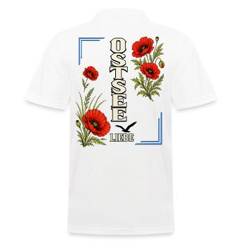 Ostsee Liebe mit Mohnblumen – Küstenmotiv - Männer Poloshirt - Weiß - Hinten - Kai (181cm)