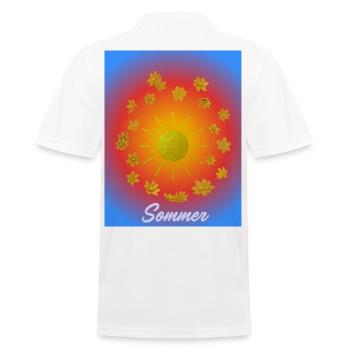 Sommer Sonne Glitzerblumen Muster - Männer Poloshirt - Weiß - Hinten - Kai (181cm)