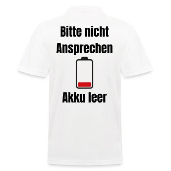 Niedrige Batterie Silhouette - Männer Poloshirt - Weiß - Hinten - Kai (181cm)