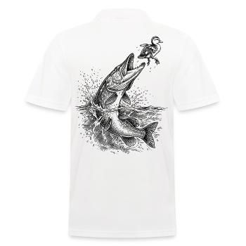 Pike Surface Hunt 2 | Classic Collection - Men's Polo Shirt - white - Back - Kai (181cm)