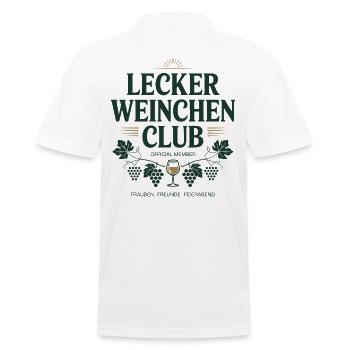 Wein Lecker Weinchen Club Weinliebhaber Rotwein - Männer Poloshirt - Weiß - Hinten - Kai (181cm)