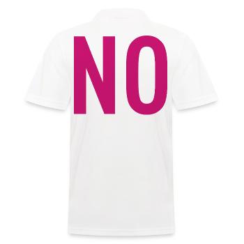 NON – Déclaration de typographie rose - Polo Homme - blanc - Dos - Kai (181cm)