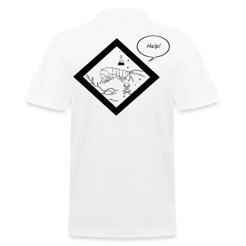 Krustentier-Labor Schwarz-Weiß schreit um Hilfe - Männer Poloshirt - Weiß - Hinten - Kai (181cm)