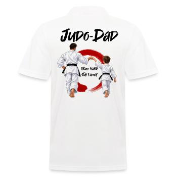 Judo Dad mit Sohn - Männer Poloshirt - Weiß - Hinten - Kai (181cm)