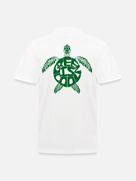 Green is cool - Schildkröte - Männer Poloshirt - Weiß