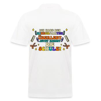 1 Grade School Child Back to School Kindergarten Kita E - Men's Polo Shirt - white - Back - Kai (181cm)