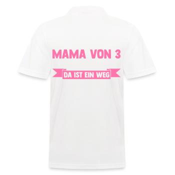 Mama Von 3 Kindern - Männer Poloshirt - Weiß - Hinten - Kai (181cm)