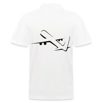 airplane - Men's Polo Shirt - white - Back - Kai (181cm)