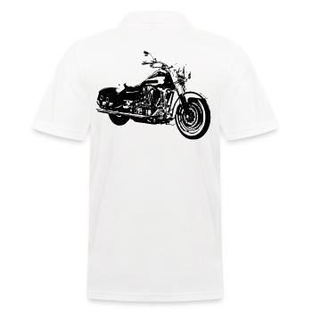 Motorrad - Männer Poloshirt - Weiß - Hinten - Kai (181cm)