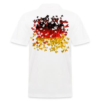 03 Deutschlandflagge Deutschlandfahne romantisch - Männer Poloshirt - Weiß - Hinten - Kai (181cm)