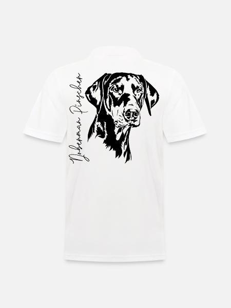 Doberman Pinscher Hundeportrait Hunde Wilsigns - Männer Poloshirt - Weiß