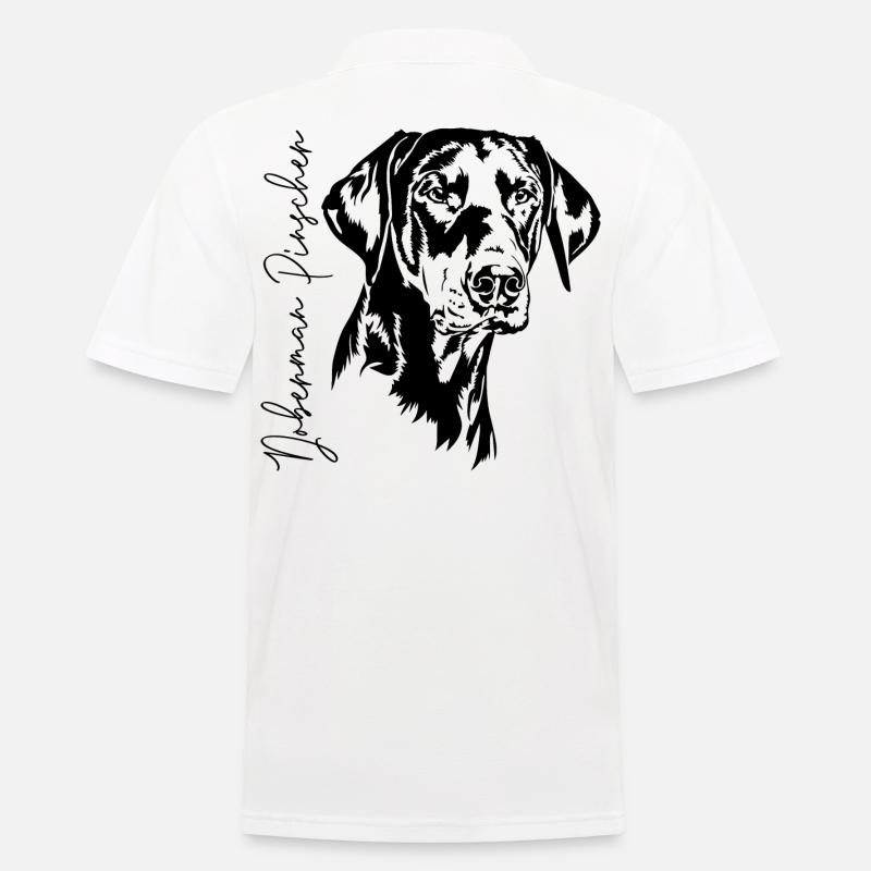 Doberman Pinscher Hundeportrait Hunde Wilsigns - Männer Poloshirt - Weiß