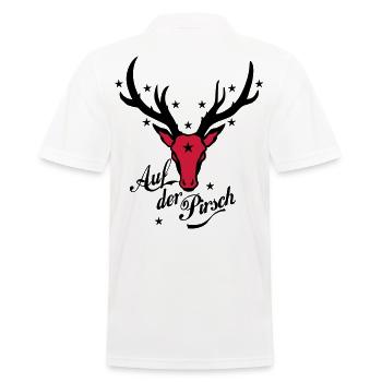 Hirsch auf der Pirsch - Männer Poloshirt - Weiß - Hinten - Kai (181cm)