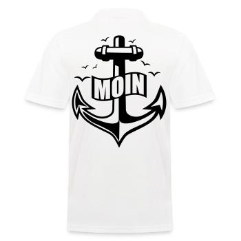 106 MOIN Anker Möwen - Männer Poloshirt - Weiß - Hinten - Kai (181cm)