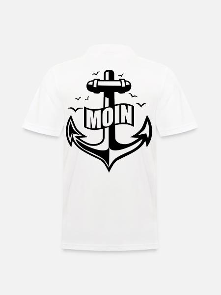 106 MOIN Anker Möwen - Männer Poloshirt - Weiß