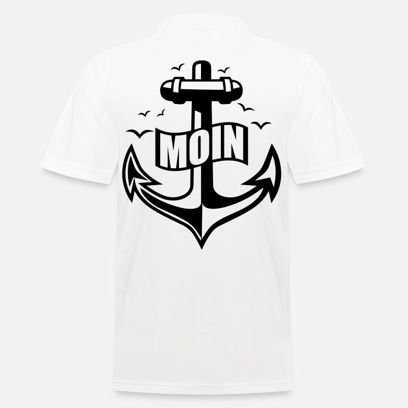 106 MOIN Anker Möwen - Männer Poloshirt - Weiß