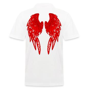2reborn Angelwings Engelflügel Engel Devil red - Männer Poloshirt - Weiß - Hinten - Kai (181cm)