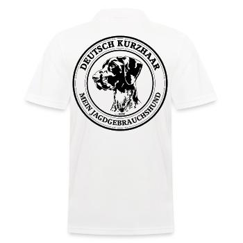 DEUTSCH KURZHAAR Jagdgebrauchshund Jagdhunde Jagd - Männer Poloshirt - Weiß - Hinten - Kai (181cm)