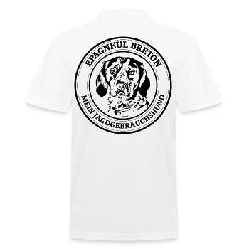 Epagneul Breton Jagdgebrauchshund Jagdhund Hunde - Männer Poloshirt - Weiß - Hinten - Kai (181cm)