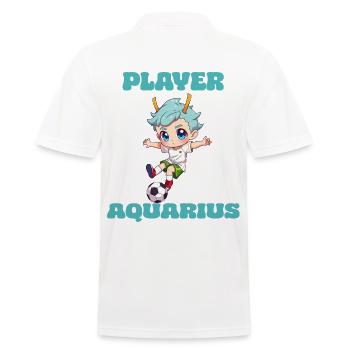 Joueur de football Verseau Signe du zodiaque Verseau - Polo Homme - blanc - Dos - Kai (181cm)