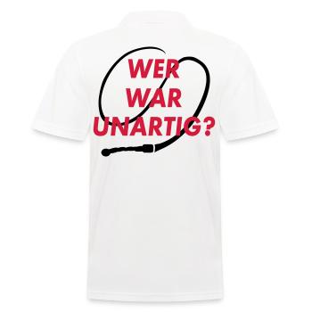 Wer war unartig? Peitsche - Männer Poloshirt - Weiß - Hinten - Kai (181cm)