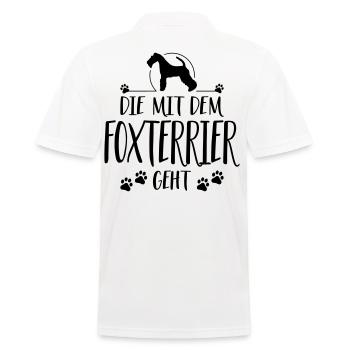 DIE MIT FOXTERRIER Hundespruch Hund Hunde - Männer Poloshirt - Weiß - Hinten - Kai (181cm)