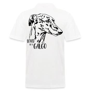 Loved by a GALGO Hundespruch Wilsigns - Männer Poloshirt - Weiß - Hinten - Kai (181cm)