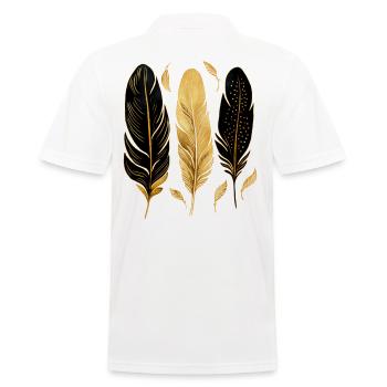 Golden Feathers - Men's Polo Shirt - white - Back - Kai (181cm)