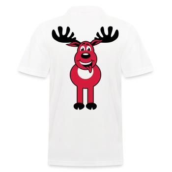 Caractère cerf Rudolph 3c drôle de bande dessinée - Polo Homme - blanc - Dos - Kai (181cm)