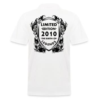 2010 - Men's Polo Shirt - white - Back - Kai (181cm)