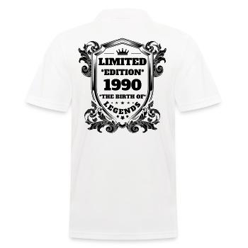 1990 - Männer Poloshirt - Weiß - Hinten - Kai (181cm)
