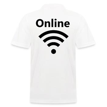 Online Internet T-shirt für Nerds und Gamer/Zocker - Männer Poloshirt - Weiß - Hinten - Kai (181cm)