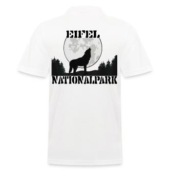 Eifel Nationalpark Wolf , Geschenk Natur Shirt - Männer Poloshirt - Weiß - Hinten - Kai (181cm)
