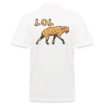 Hyena Laughter, LOL, Predator Hyenas Pack Gift - Men's Polo Shirt - white - Back - Kai (181cm)
