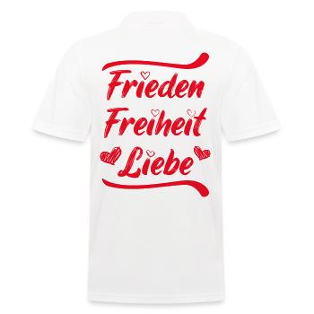 Frieden Freiheit Liebe Demo Herz demonstrieren - Männer Poloshirt - Weiß - Hinten - Kai (181cm)