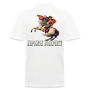 Napoleon Bonaparte with horse, art painting horseman - Men's Polo Shirt - white - Back - Kai (181cm)