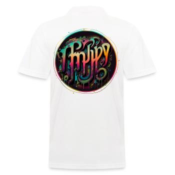 "Trippy" Graffiti Theme 2 - Men's Polo Shirt - white - Back - Kai (181cm)