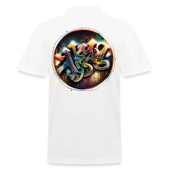 "Light" Graffiti Theme 1 - Men's Polo Shirt - white - Back - Kai (181cm)