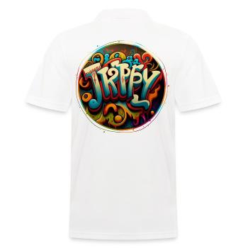 "Trippy" Graffiti Theme 1 - Men's Polo Shirt - white - Back - Kai (181cm)