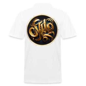 Gold Graffiti Theme 1 - Men's Polo Shirt - white - Back - Kai (181cm)
