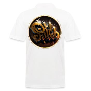 Gold Graffiti Theme 3 - Men's Polo Shirt - white - Back - Kai (181cm)