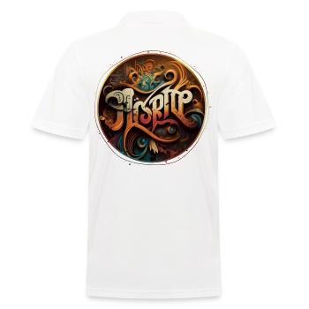 "Inspire" Graffiti Theme 1 - Men's Polo Shirt - white - Back - Kai (181cm)