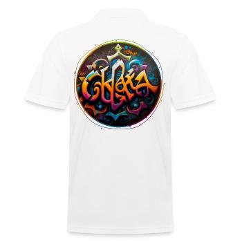 Chakras Graffiti Theme 3 - Men's Polo Shirt - white - Back - Kai (181cm)