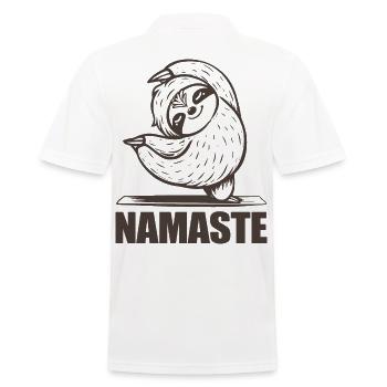 Sloth Namaste - Men's Polo Shirt - white - Back - Kai (181cm)