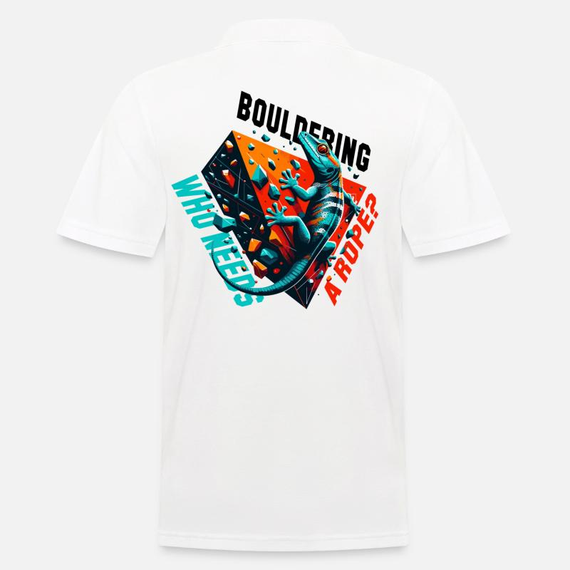 Bouldern Gecko Seil? Geschenk - Männer Poloshirt - Weiß